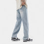 Straight-Leg Denim Pants with Elasticated Waistband-Noir-Noir