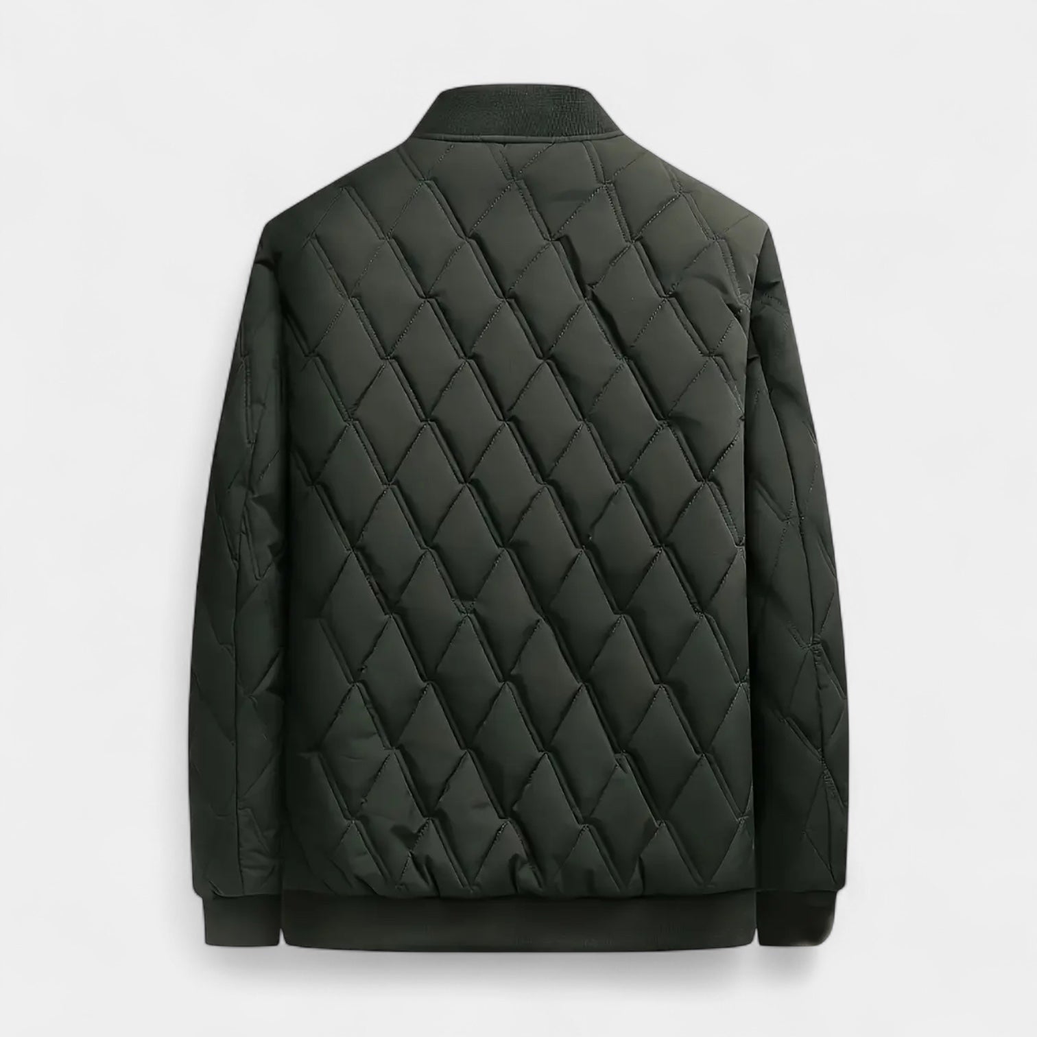 Men’s Quilted Bomber Jacket – Fleece-Lined Winter Jacket