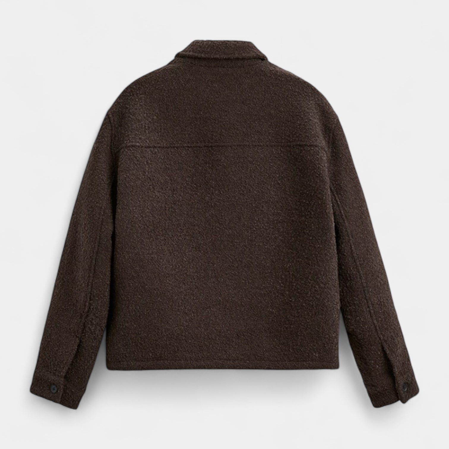 Noir | Men’s Textured Wool Overshirt-Noir-Noir