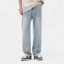 Straight-Leg Denim Pants with Elasticated Waistband-Noir-Washed Blue-S-Noir