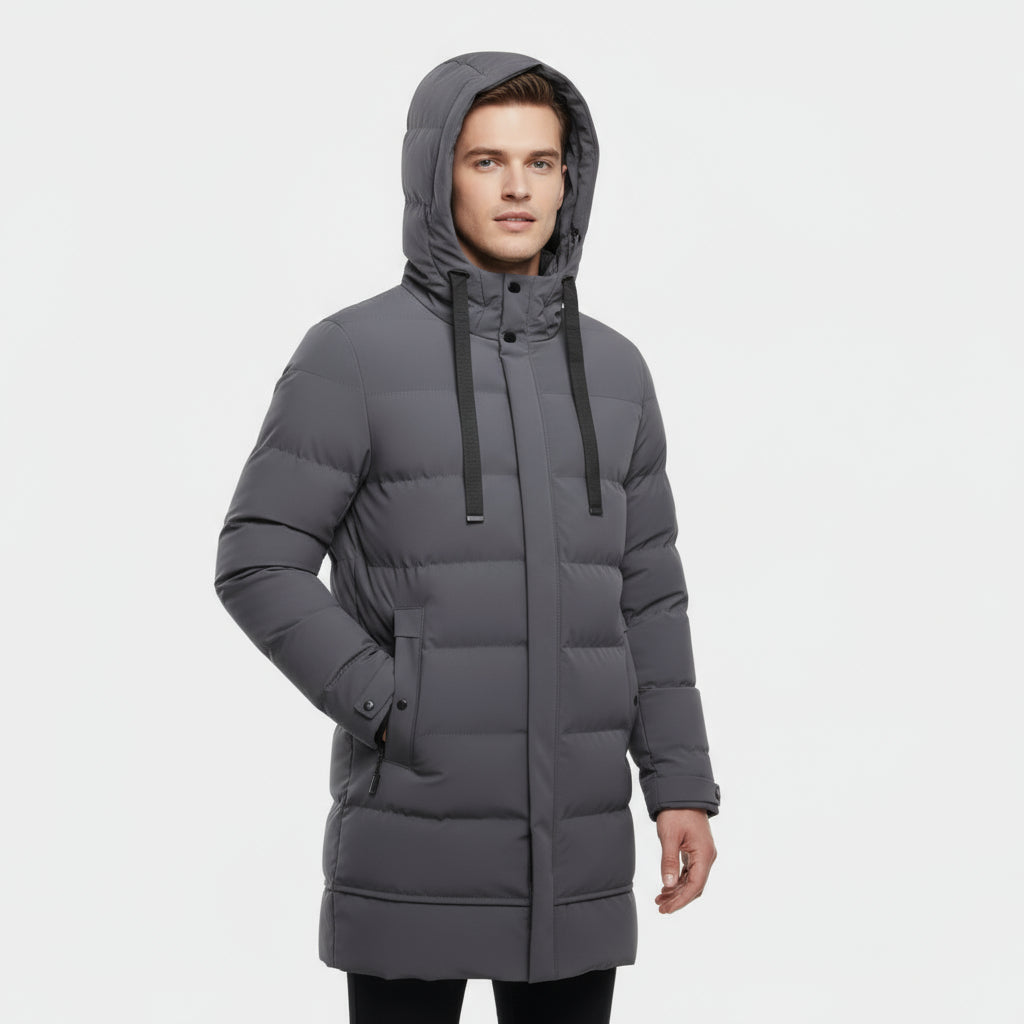 Men’s Longline Puffer Coat - Winter Parka