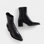 Noir | Women's Leather Ankleboots Side Zip-Noir-Noir