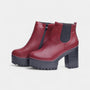 Noir | Women's Block Heel Ankle Boots-Boots-Noir-Red-35-Noir