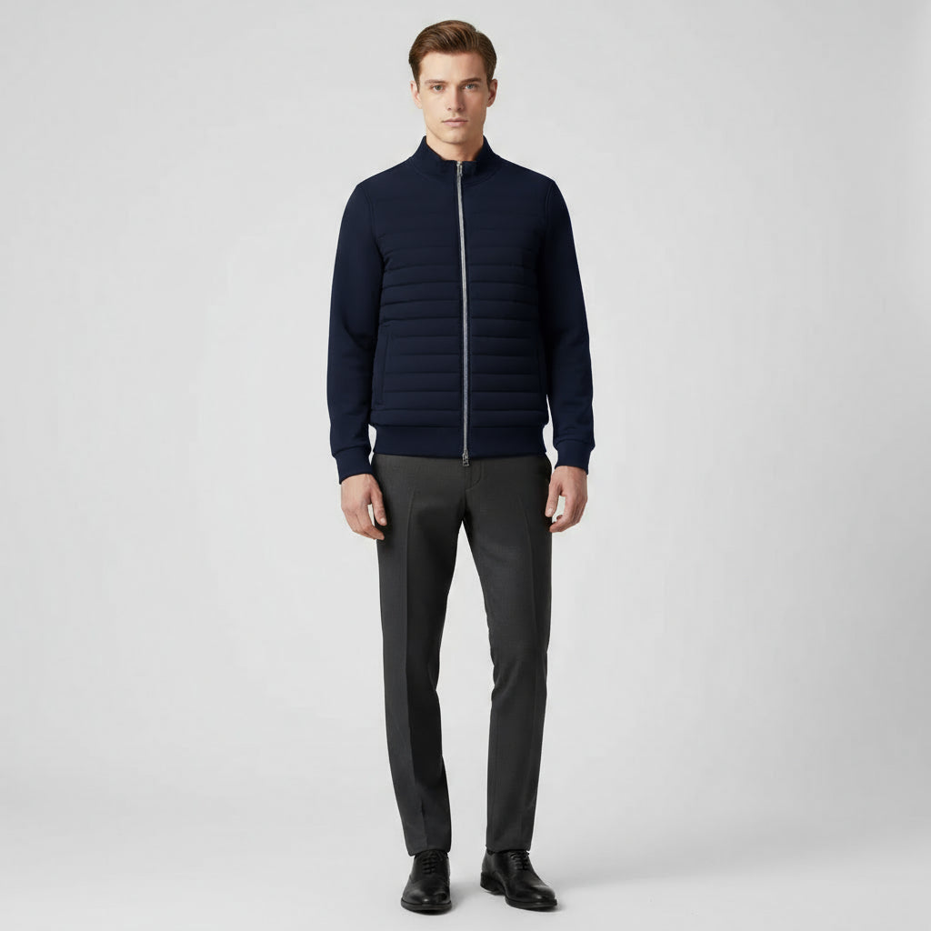 Men’s Hybrid Quilted Puffer Jacket – Lightweight Windbreaker