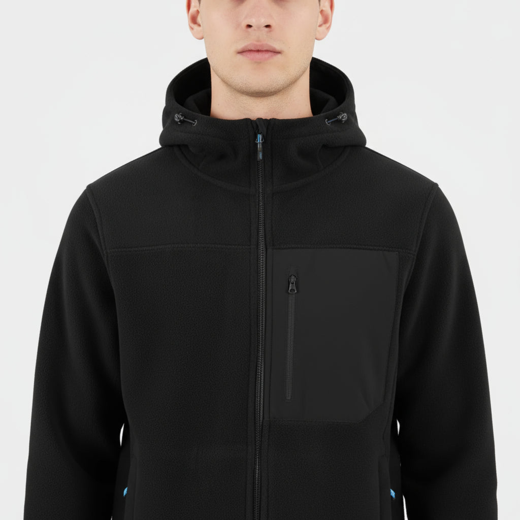 Men's Windproof Fleece Zip-Up Hoodie