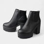 Noir | Women's Block Heel Ankle Boots-Boots-Noir-Black-35-Noir