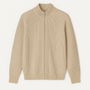 Noir | Ribbed Cashmere Zip Cardigan - Mock Jumper-Noir-Noir