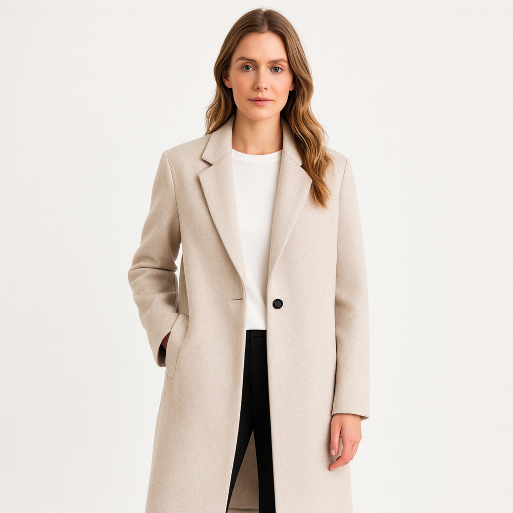 Noir | Women’s Classy Long Coat - Cashmere