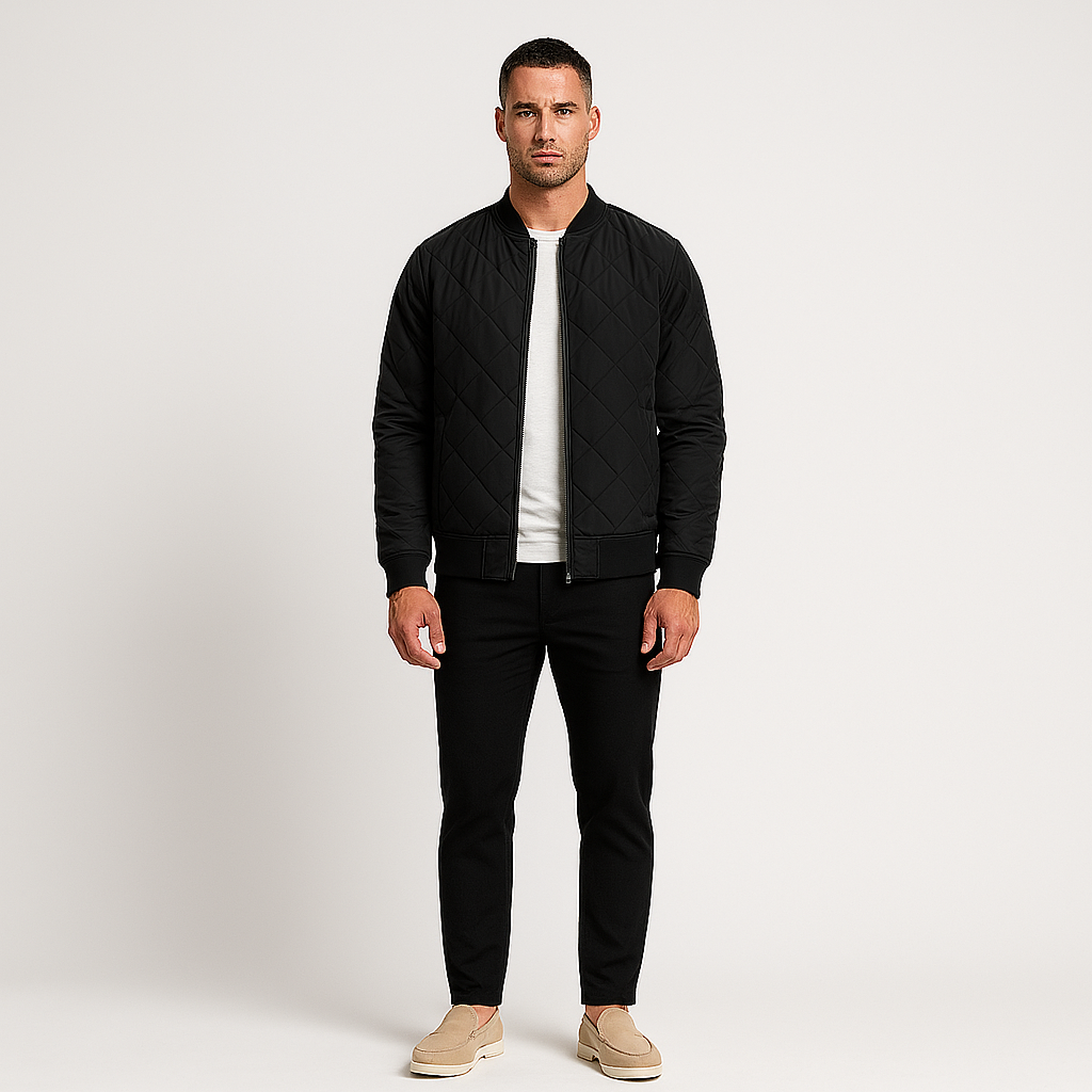 Noir | Men's Vintage Bomber-  Lightweight Baseball Jacket