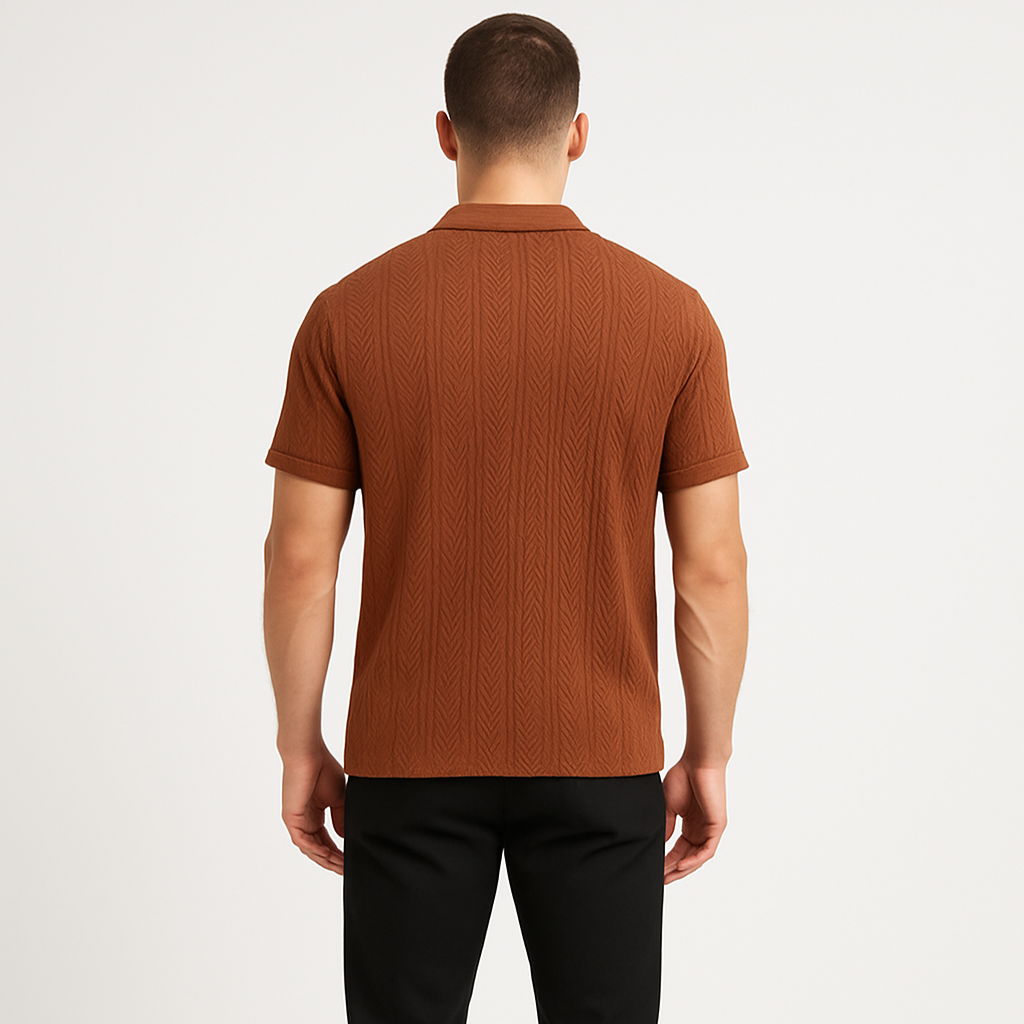 Noir | Men's Classic Polo - Old Money Jacquard T-shirt