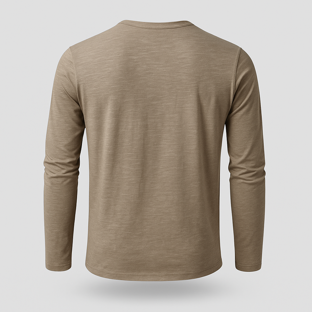 Noir | Long Sleeve Henley T-Shirt