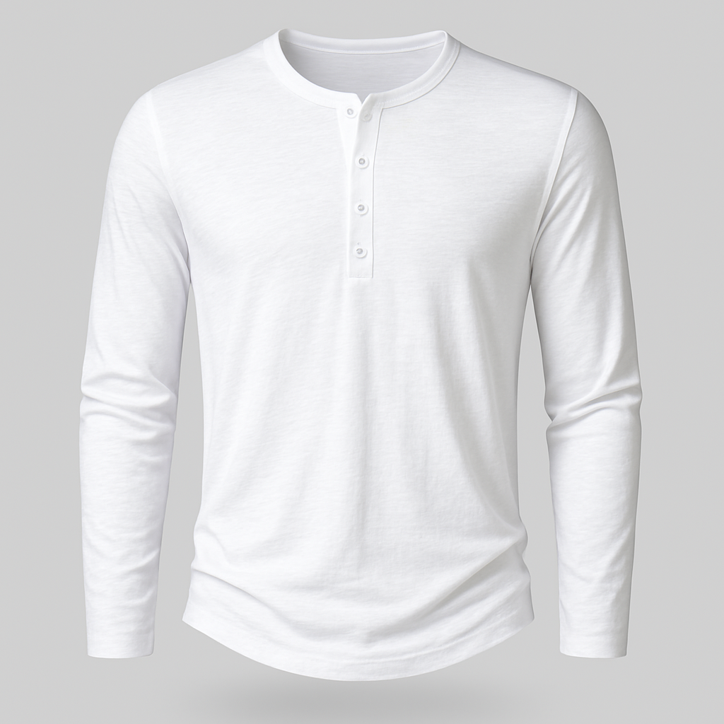 Noir | Long Sleeve Henley T-Shirt