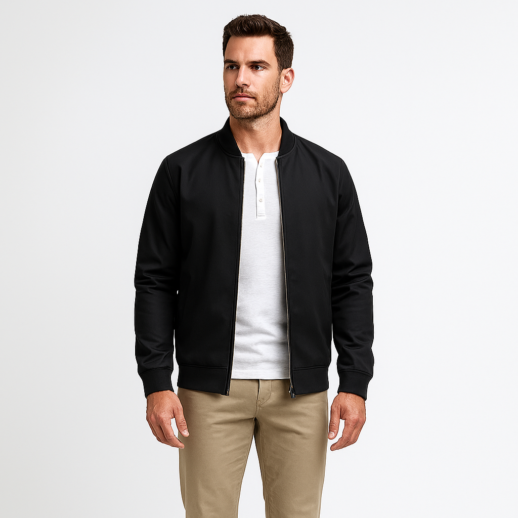 Noir | Men's Lightweight Bomber Jacket - Business Fit