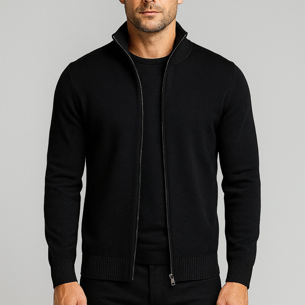 Noir | Men’s Zip Jumper - Cotton Jacket