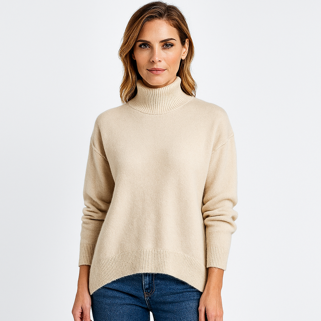 Noir | Women's Cashmere Turtleneck Jumper-Sweaters & Hoodies-Noir-Noir