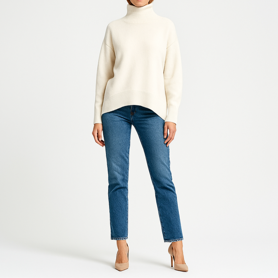 Noir | Women's Cashmere Turtleneck Jumper-Sweaters & Hoodies-Noir-Noir
