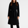 Noir | Women’s Hooded Long Coat - Belted-Jackets-Noir-Black-XS-Noir