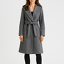 Noir | Women’s Hooded Long Coat - Belted-Jackets-Noir-Grey-XS-Noir