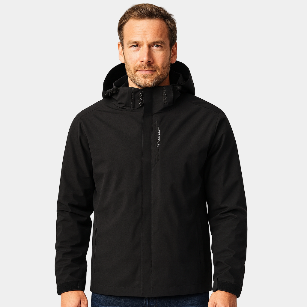 Noir | Men's Windbreaker Jacket - Waterproof-Noir-Black-S-Noir