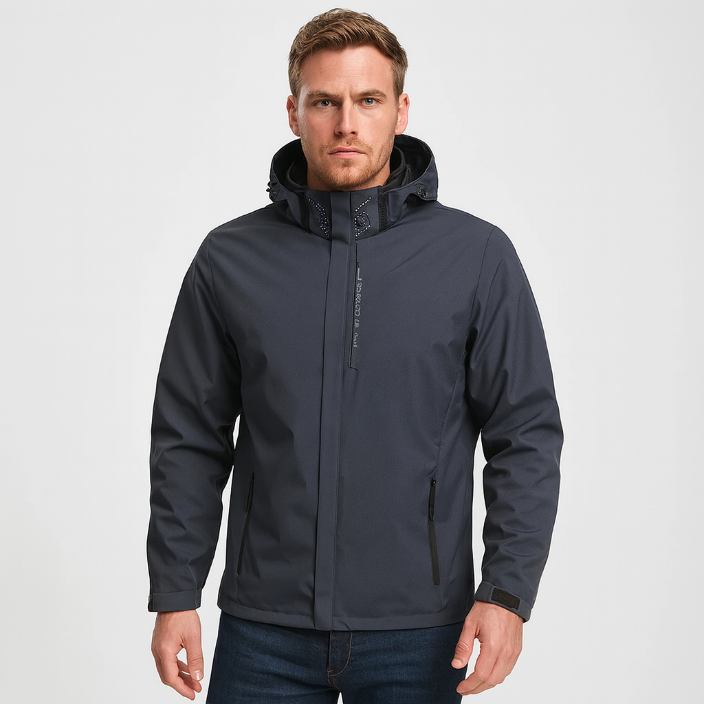 Noir | Men's Windbreaker Jacket - Waterproof-Noir-Grey-S-Noir
