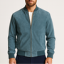 Noir | Men’s Faux Suede Bomber Jacket-Noir-Blue-S-Noir