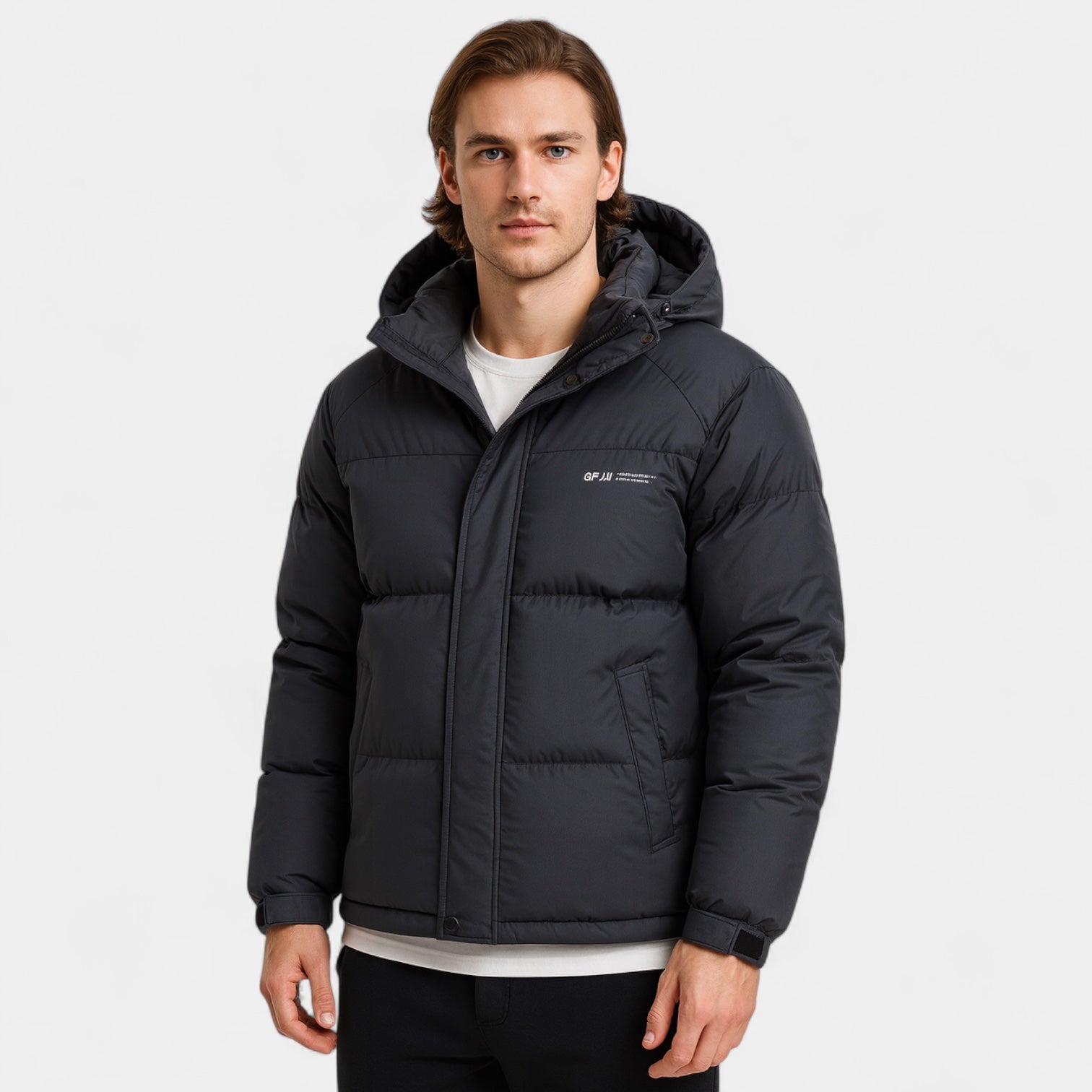 Noir | Men's Waterproof Puffer Jacket-Noir-Dark Grey-S-Noir