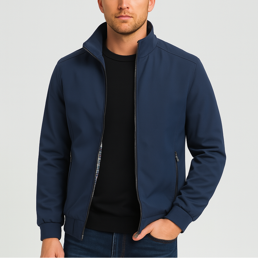 Noir | Men's Bomber Jacket - Water-Repellent & Windproof Harrington-Noir-Navy Blue-XS-Noir