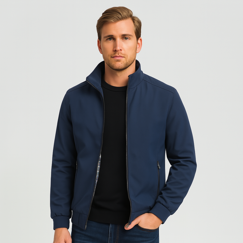 Noir | Men's Harrington Jacket - Water Repellent & Windproof Bomber