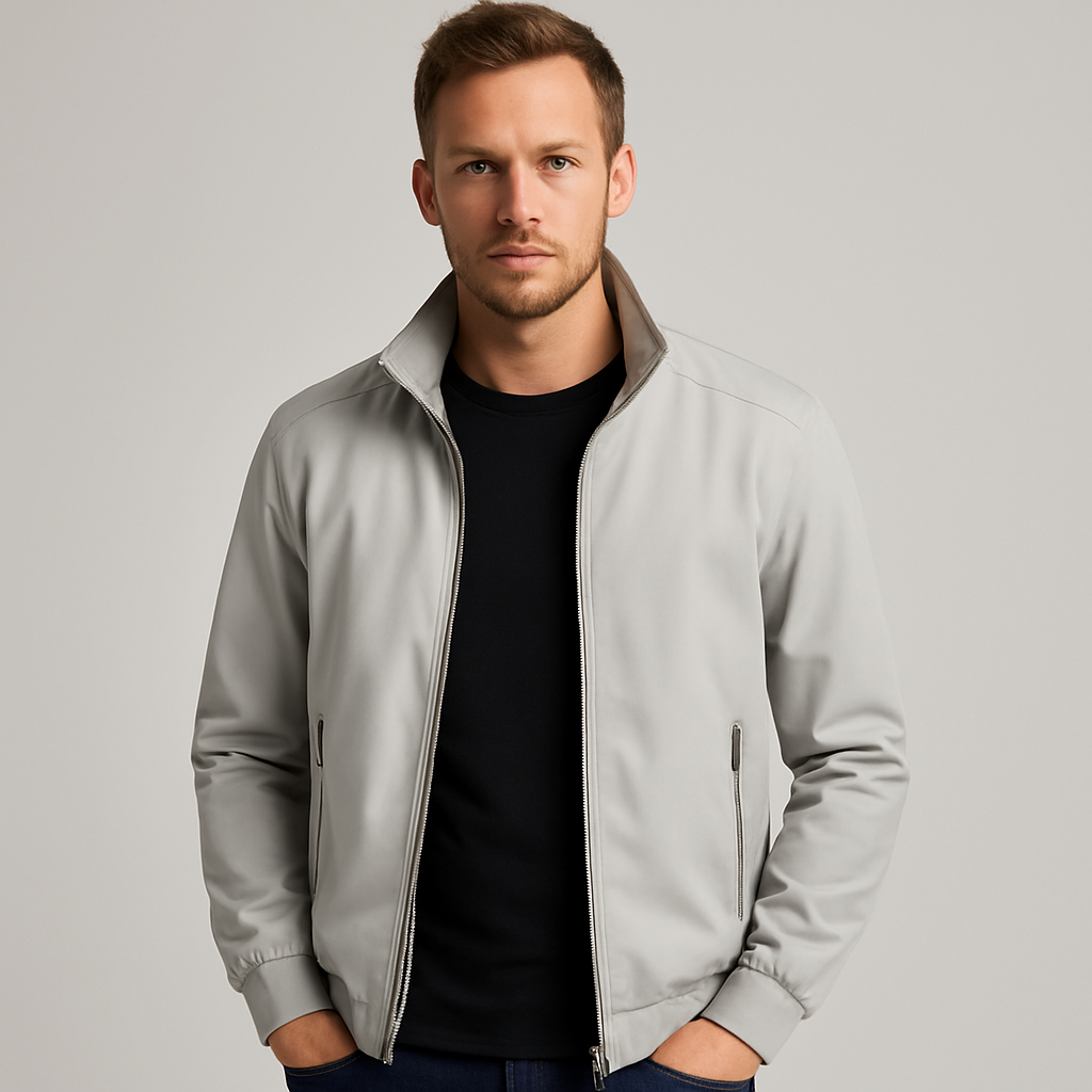 Noir | Men's Harrington Jacket - Water Repellent & Windproof Bomber