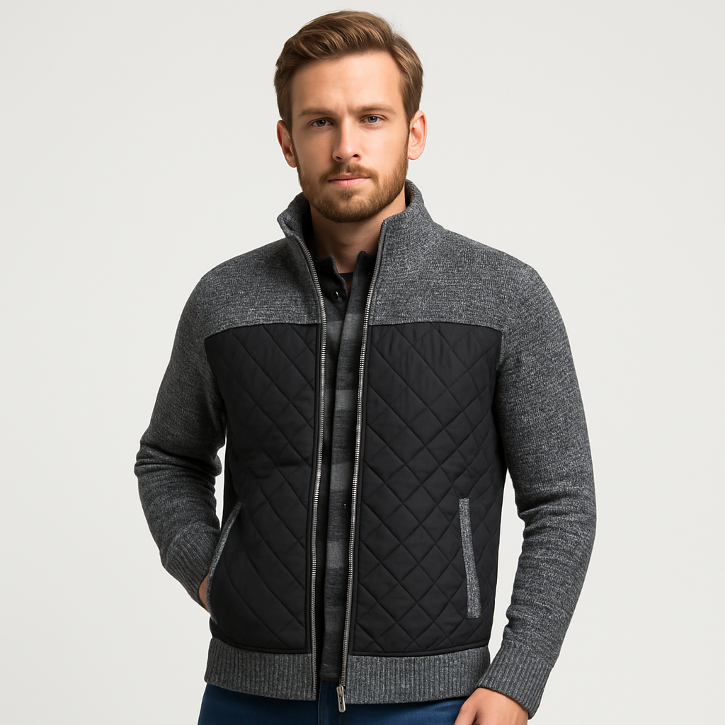 Noir | Men’s Quilted Bomber Jacket