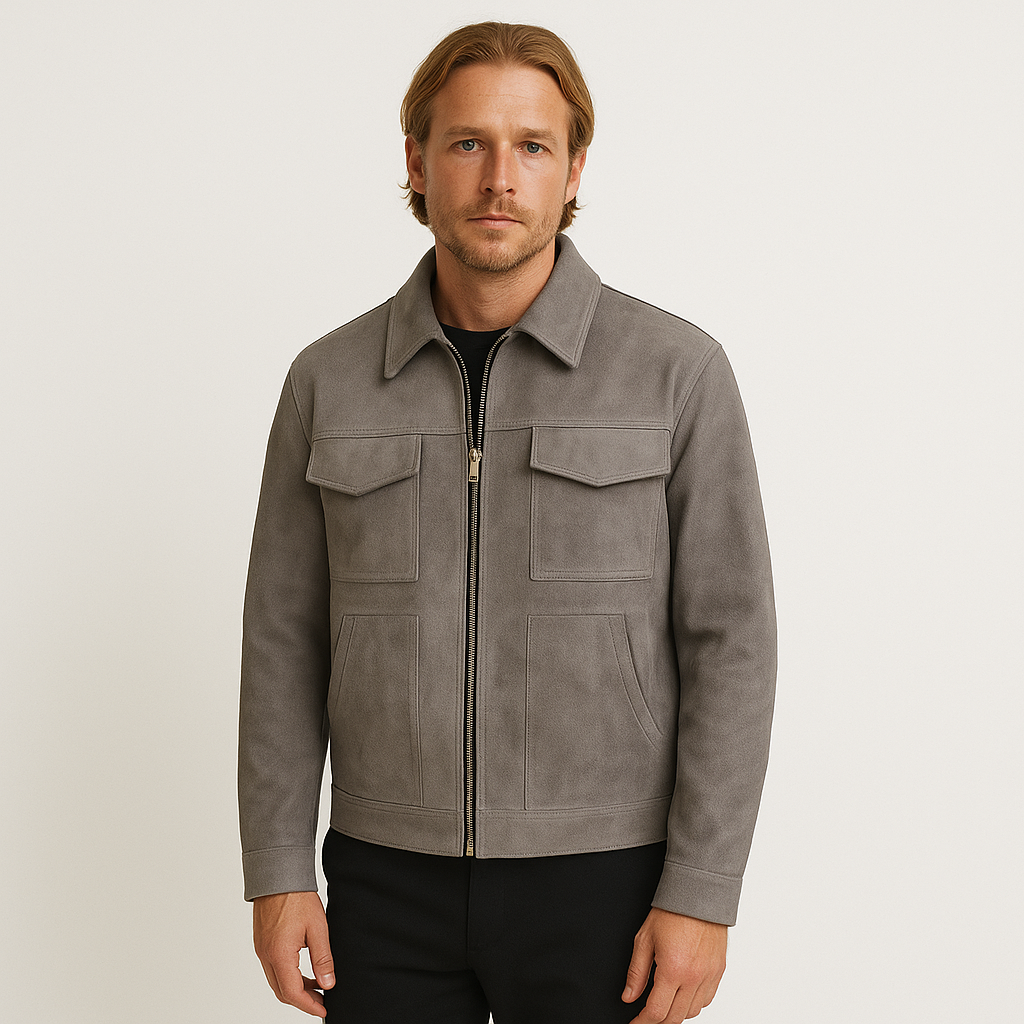 Noir | Men’s Casual Faux Suede Jacket