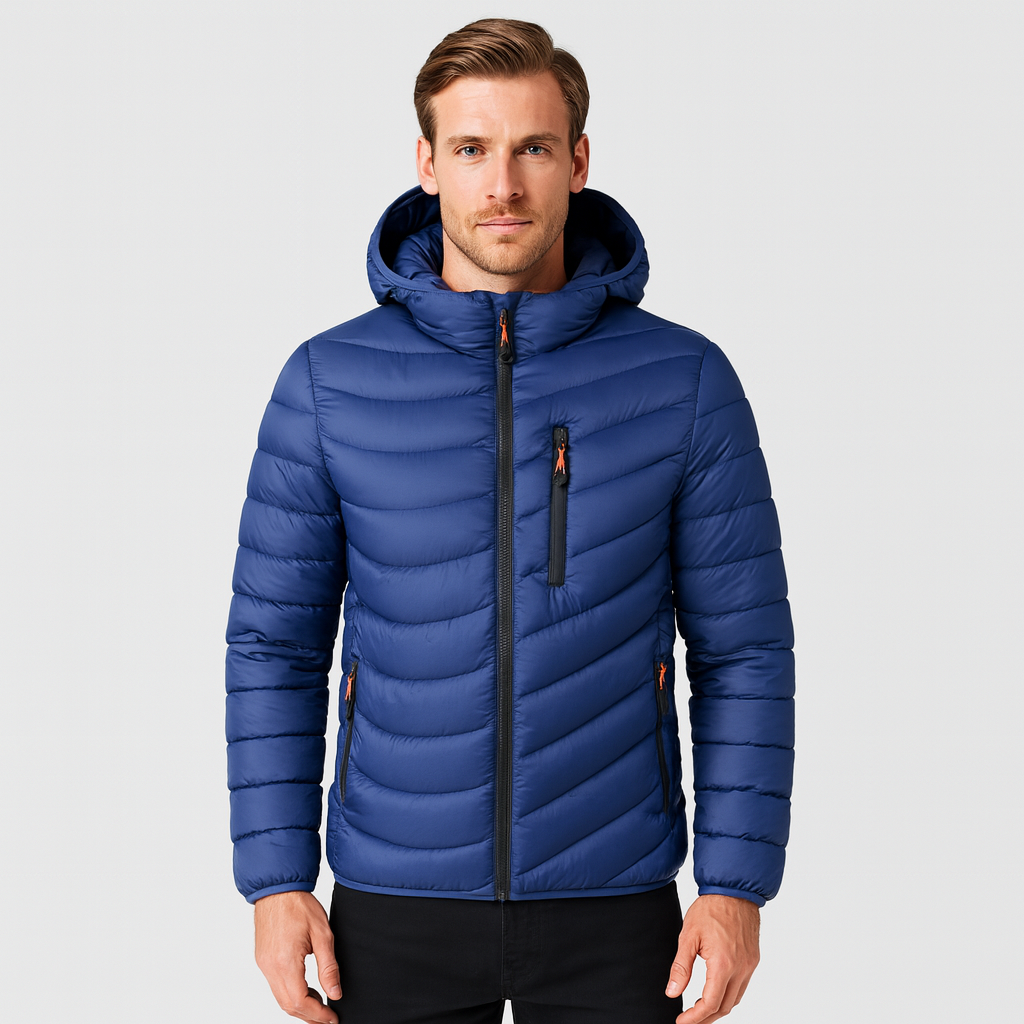 Noir | Men’s Water-Repellent Puffer Jacket - Windbreaker-Noir-Blue-S-Noir