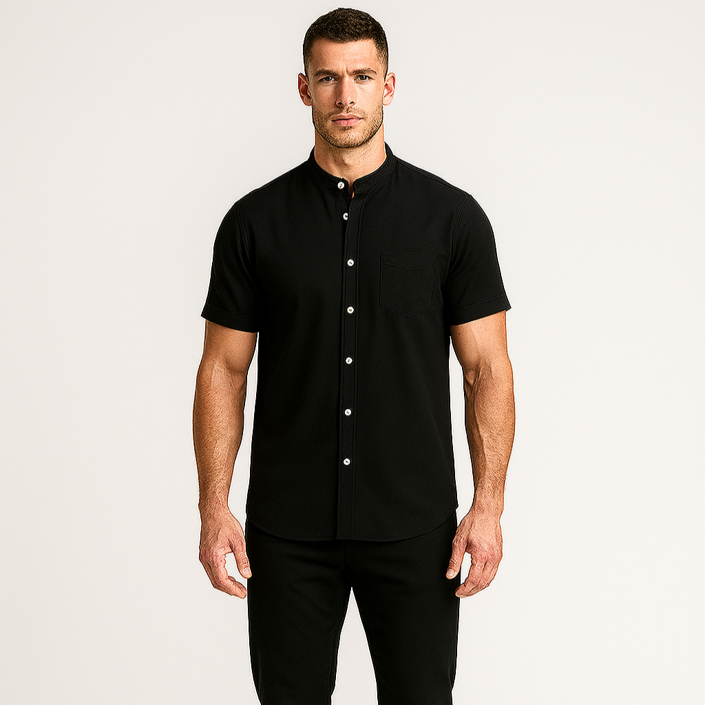 Noir | Men's Linen T-shirt - Lightweight Summer Shirt