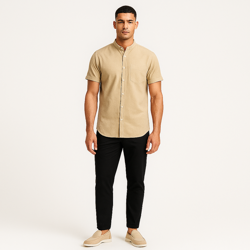 Noir | Men's Linen T-shirt - Lightweight Summer Shirt