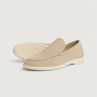 Noir | Men's Suede Loafers - Classic Leather Moccasins-Noir-Beige-38-Noir