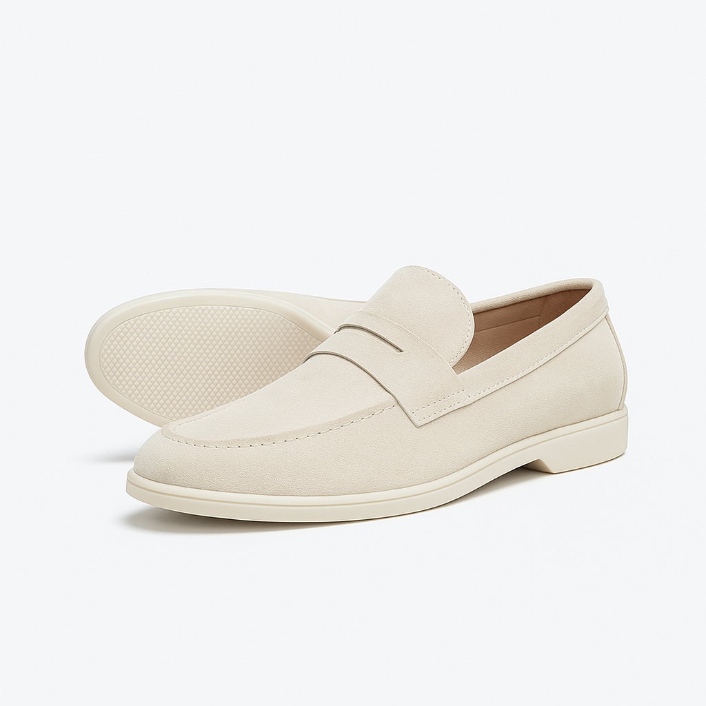Noir | Men's Suede Loafers - Leather Slip-on Shoes