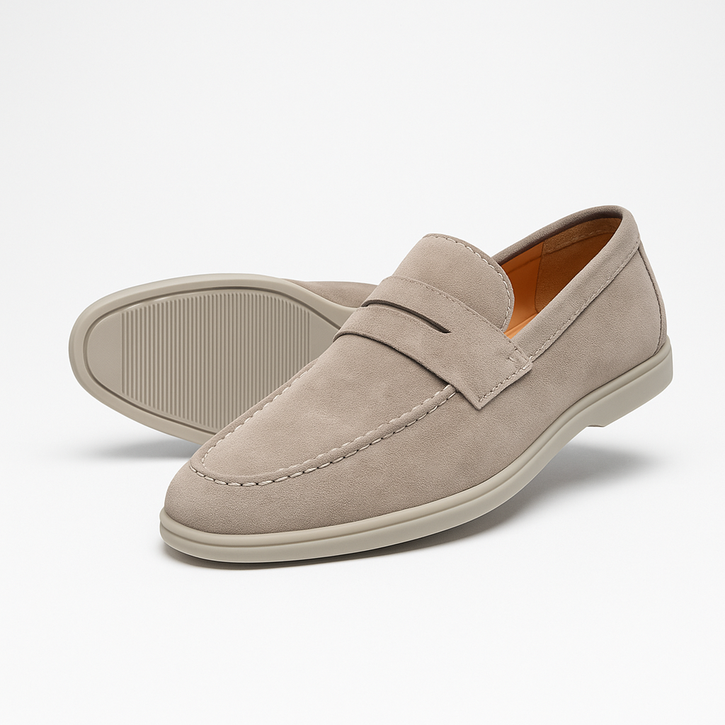 Noir | Men's Suede Loafers - Leather Slip-on Shoes