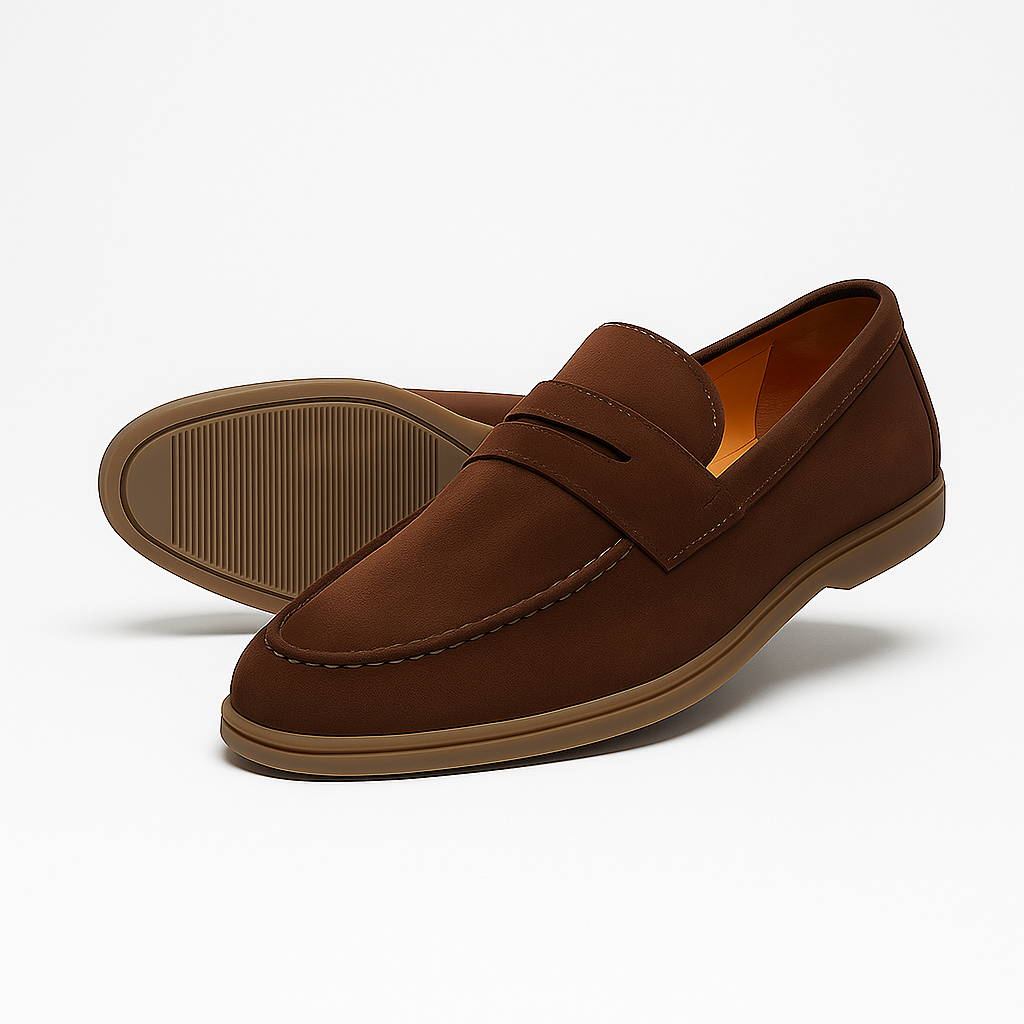 Noir | Men's Suede Loafers - Leather Slip-on Shoes