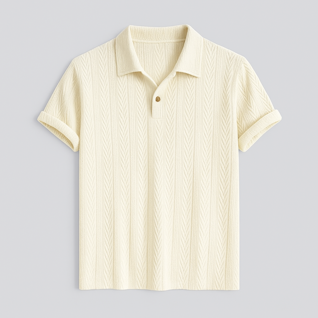 Noir | Men's Classic Polo - Old Money Jacquard T-shirt
