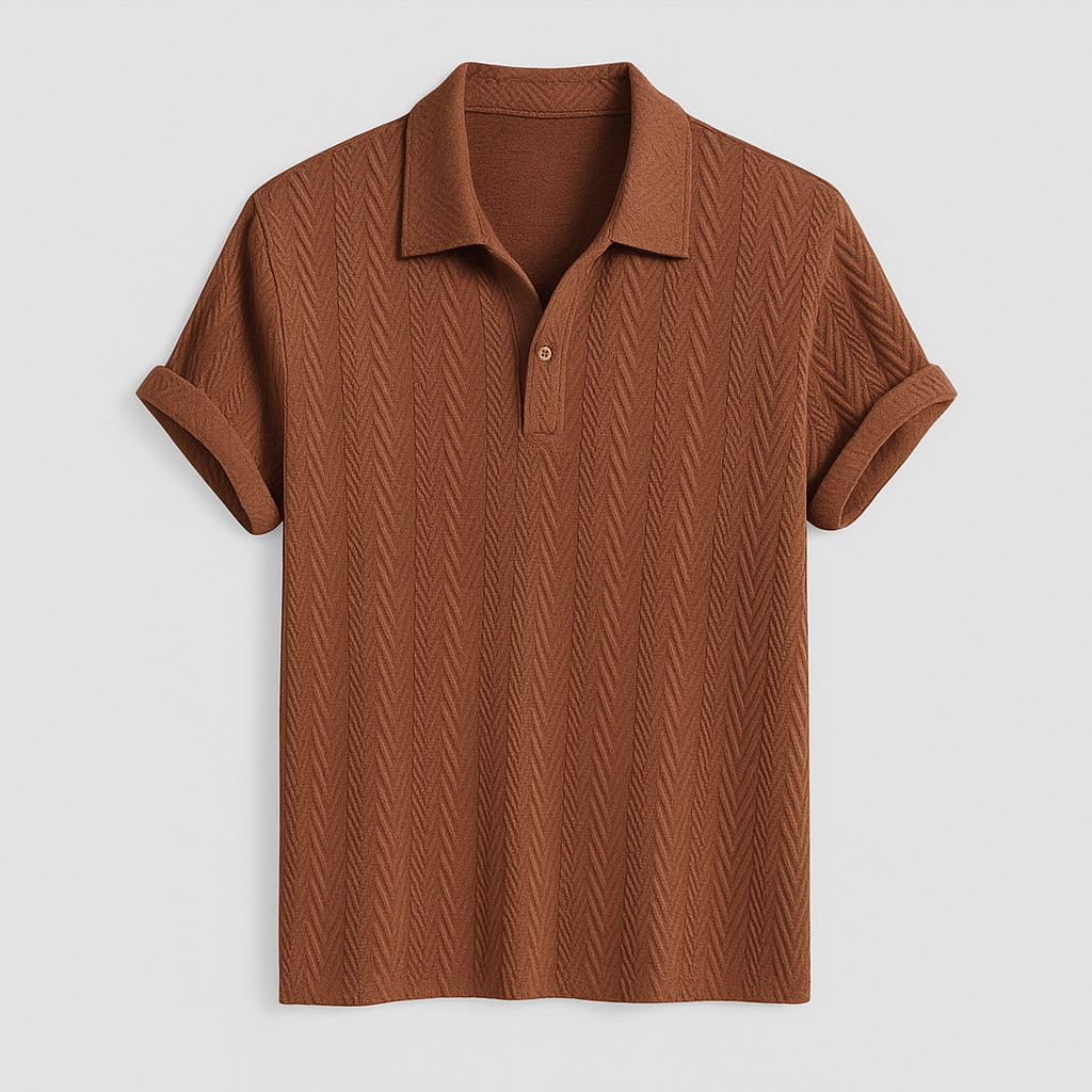 Noir | Men's Classic Polo - Old Money Jacquard T-shirt