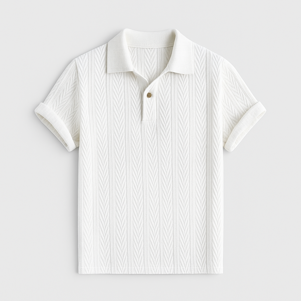 Noir | Men's Classic Polo - Old Money Jacquard T-shirt