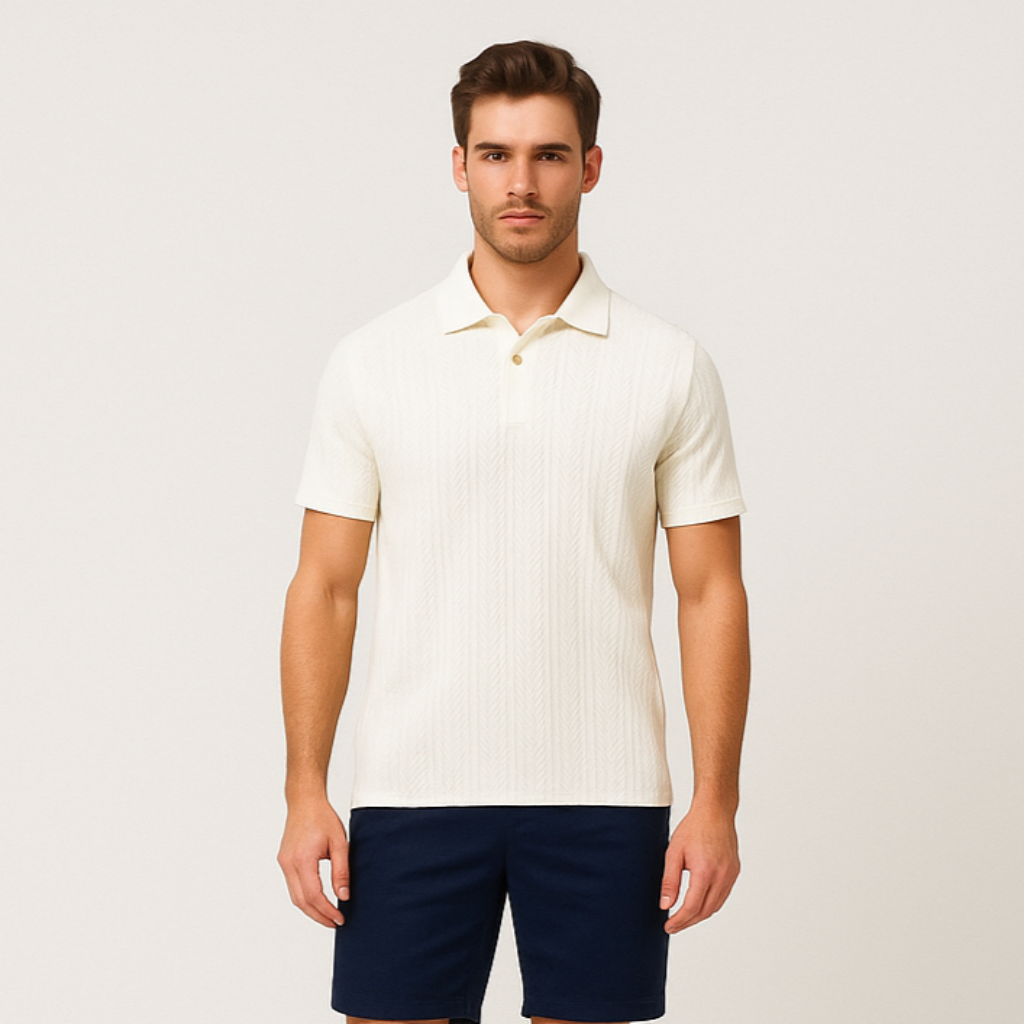 Noir | Men's Classic Polo - Old Money Jacquard T-shirt