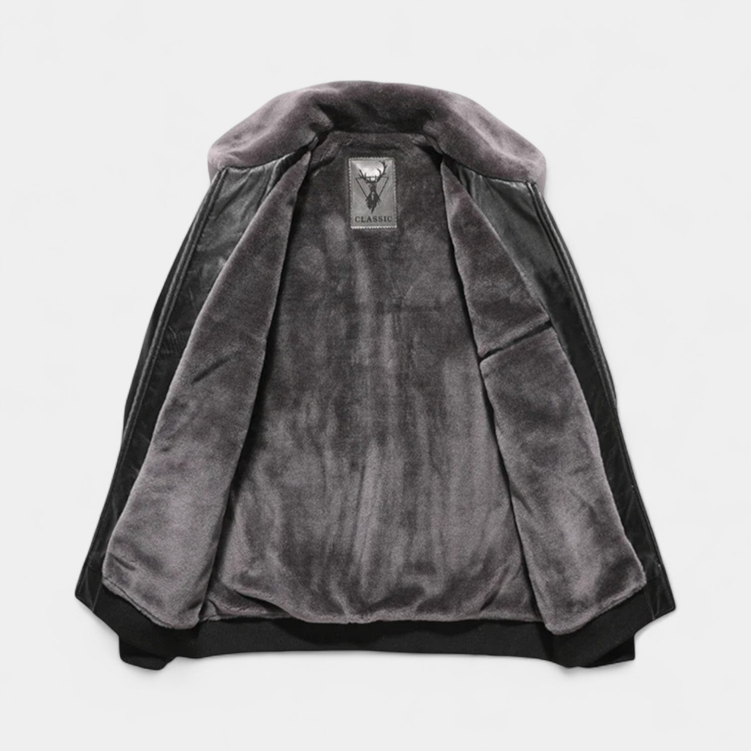 Men’s Biker Jacket with Fur Collar