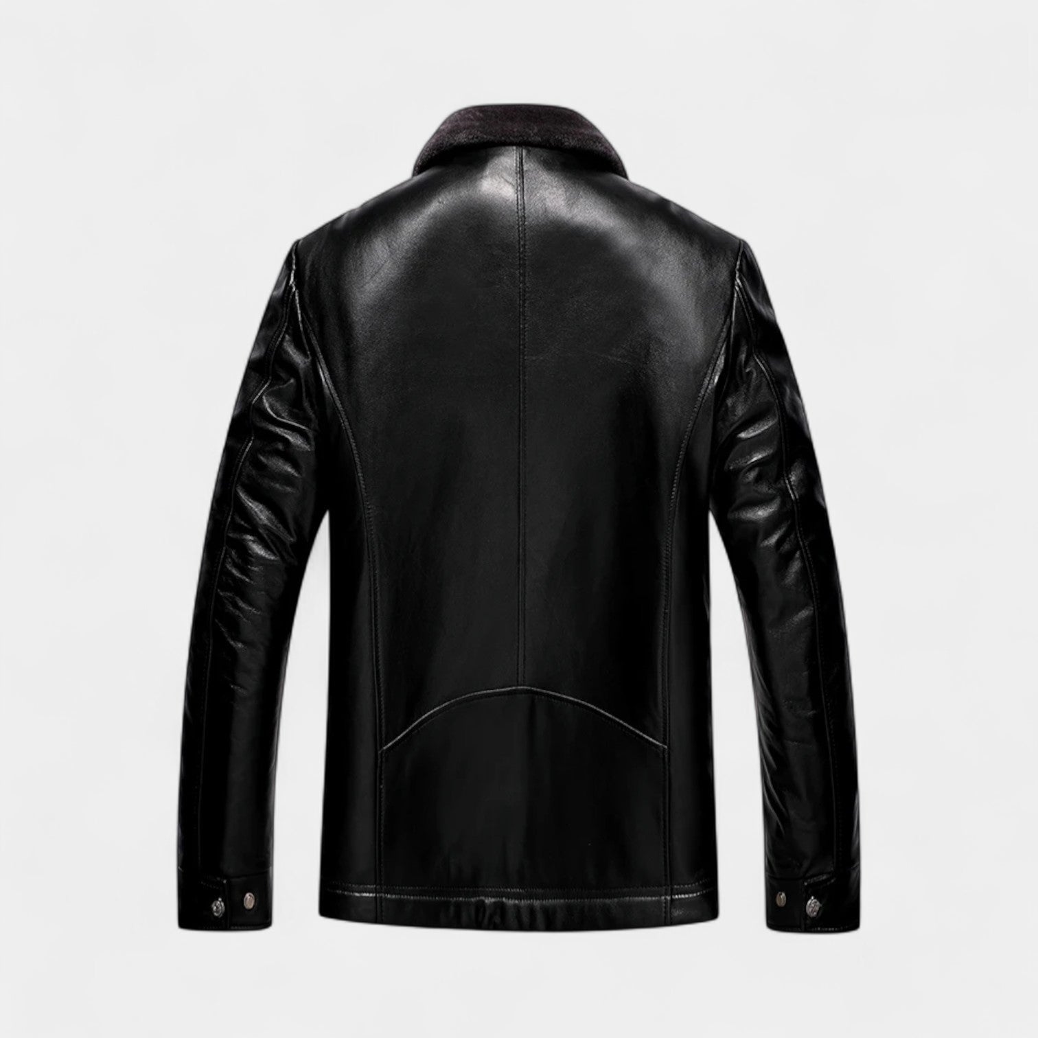 Men’s Biker Jacket with Fur Collar