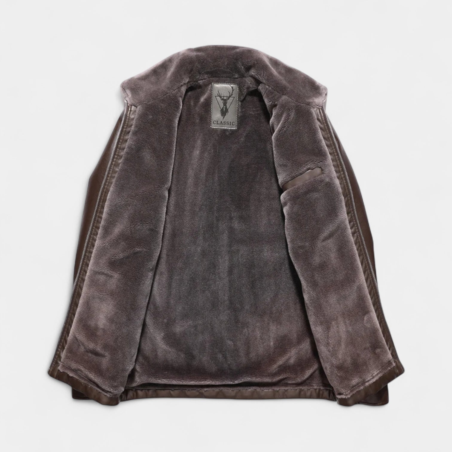 Men’s Biker Jacket with Fur Collar
