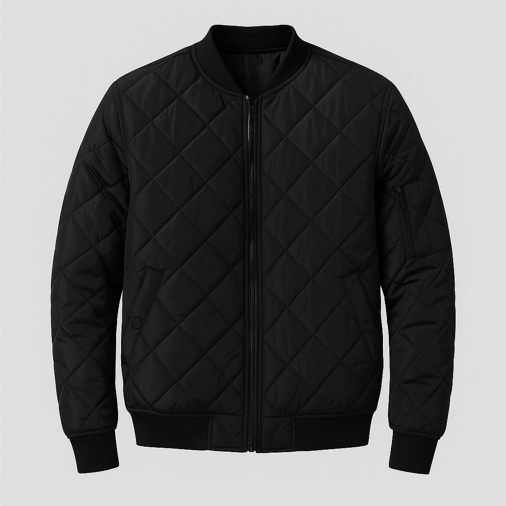 Noir | Men's Vintage Bomber- Lightweight Baseball Jacket-Noir-Noir