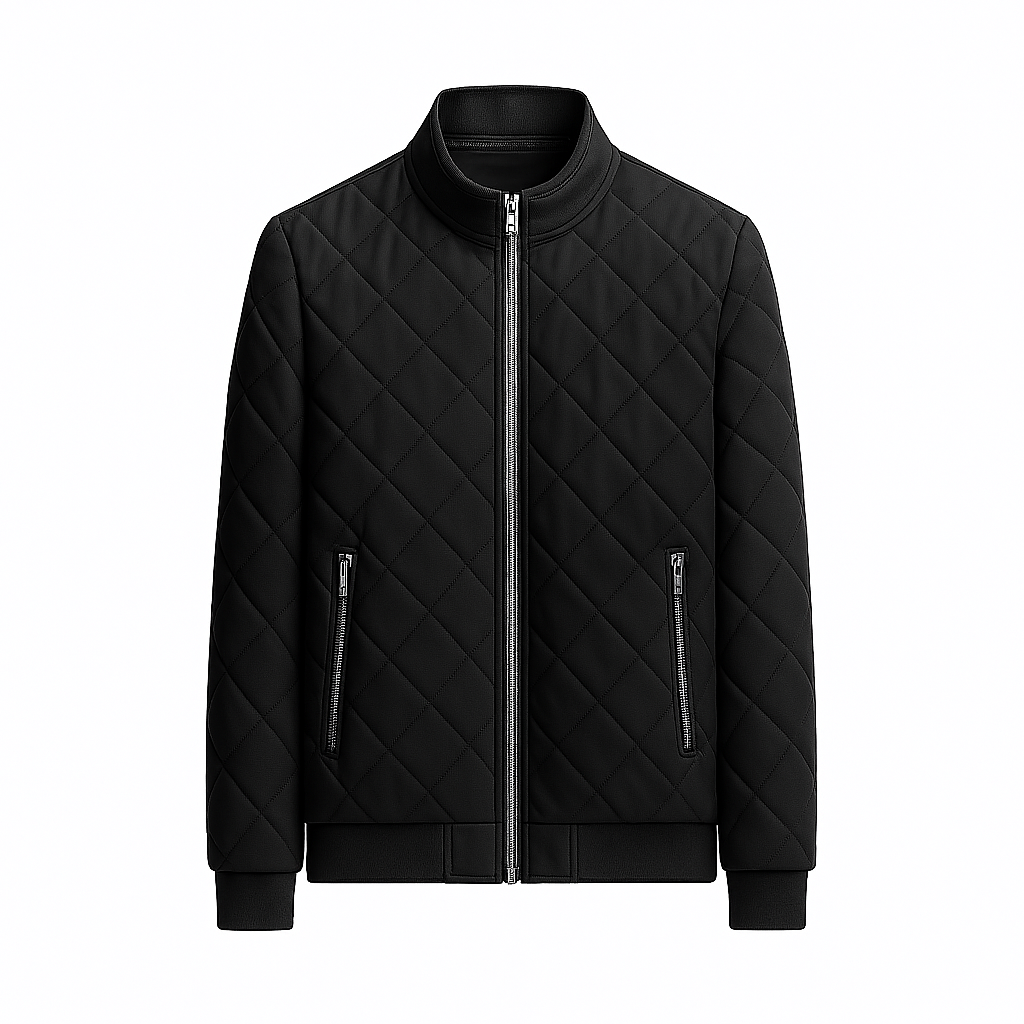 Men's Diamond Quilted Bomber Jacket