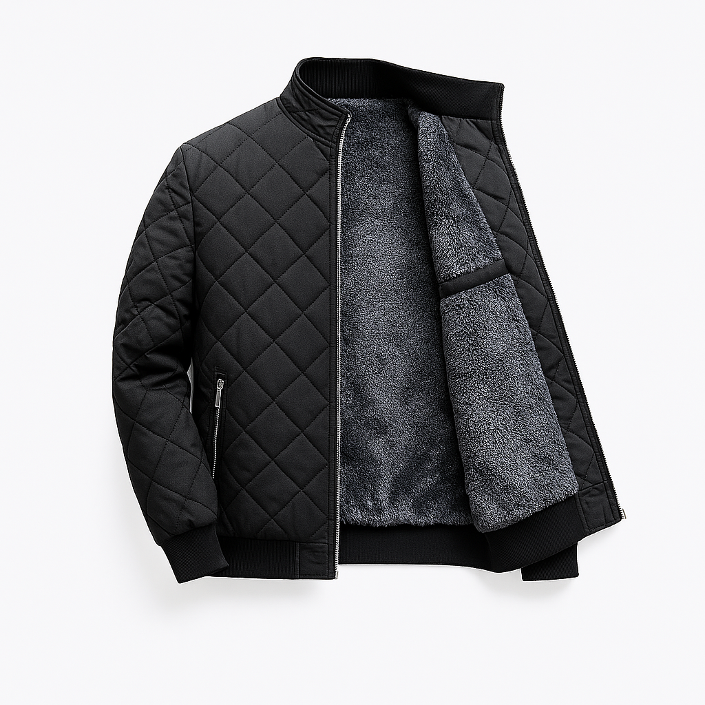 Men's Diamond Quilted Bomber Jacket