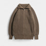 Noir | Men's Full-Zip Knit Jumper - Turtleneck-Noir-Noir