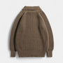 Noir | Men's Full-Zip Knit Jumper - Turtleneck-Noir-Noir